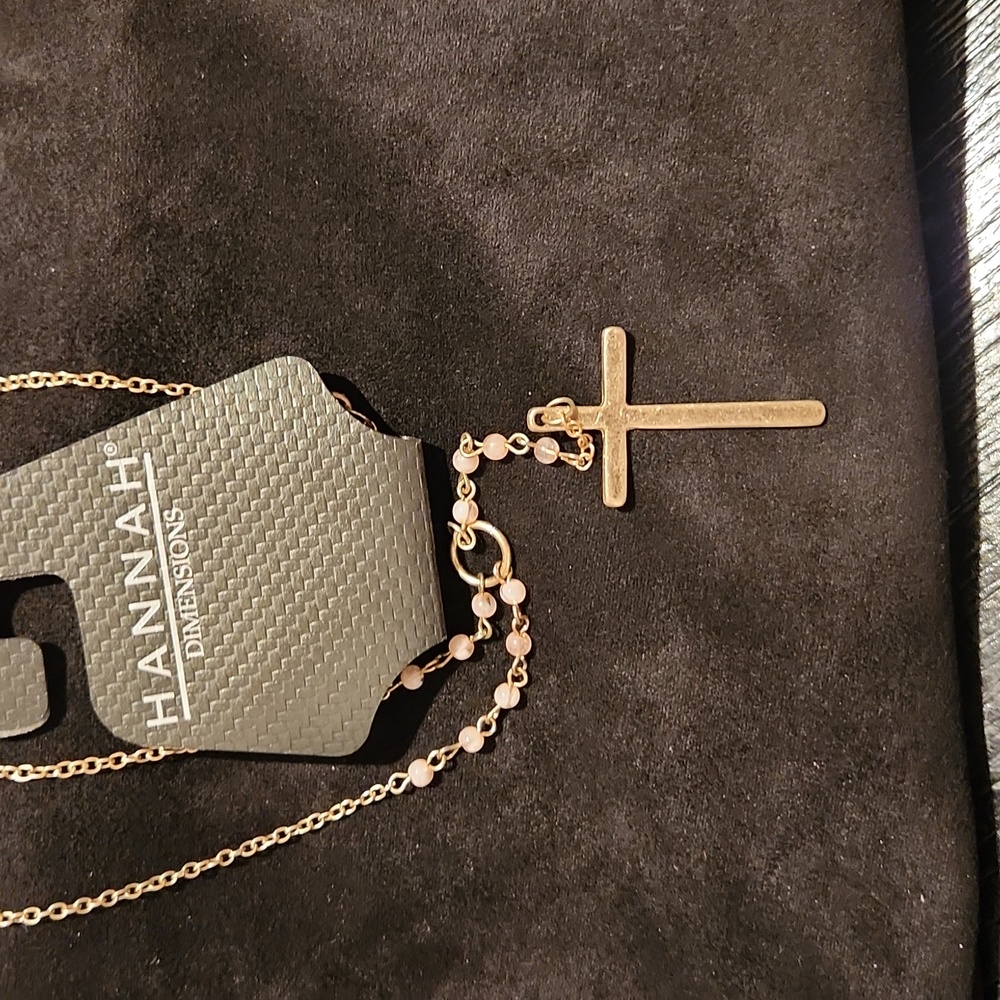Pink cross necklace 💗